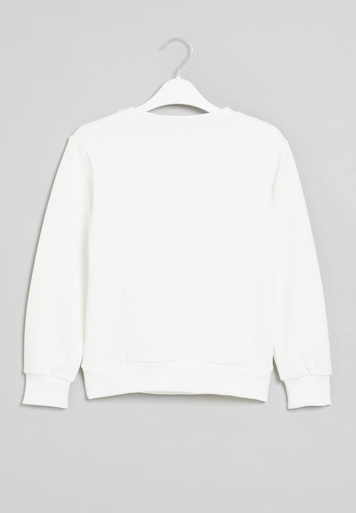 Pop Candy - Girls heart crewneck - white