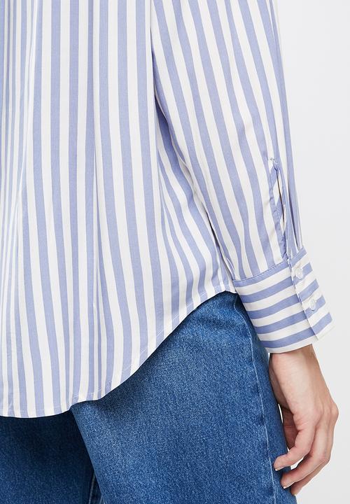 MANGO - Shirt new - blue & white 