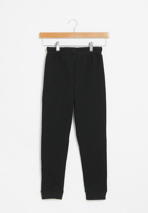 Pop Candy - Colour blocked  joggerr - black