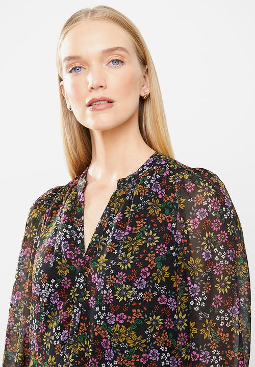 Vero Moda - Gaja 3/4 v-neck calf dress - multi