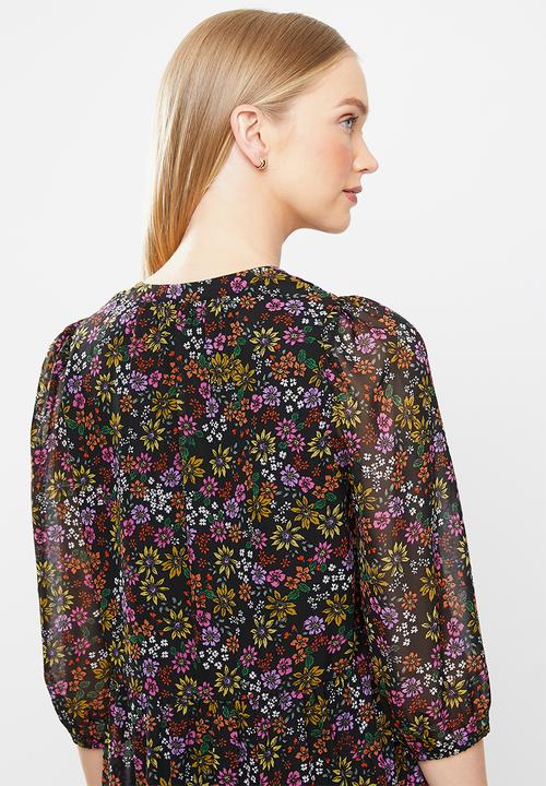 Vero Moda - Gaja 3/4 v-neck calf dress - multi