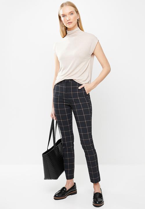 MANGO - Trousers cola - navy