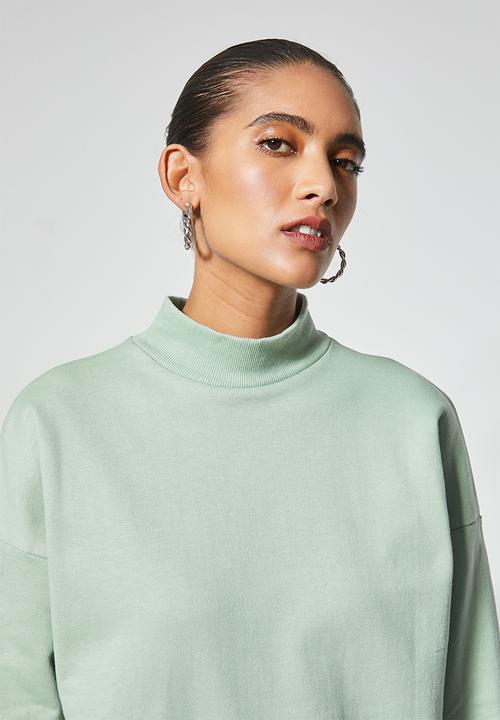 Superbalist - Funnel neck sweat - light sage