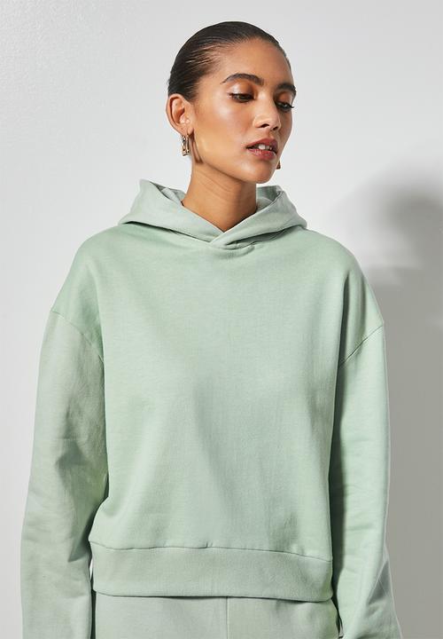 Superbalist - Crop hoodie - light sage