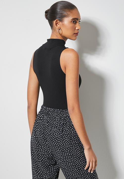 Superbalist - 2 Pack sleeveless poloneck bodysuit - black & white