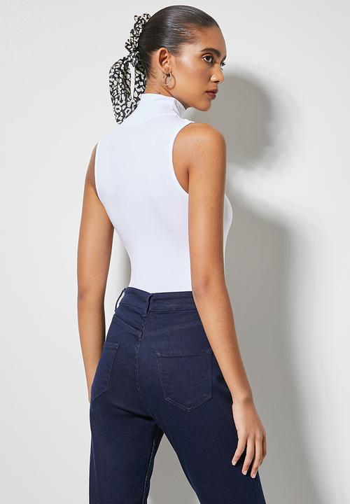 Superbalist - 2 Pack sleeveless poloneck bodysuit  - peach & white