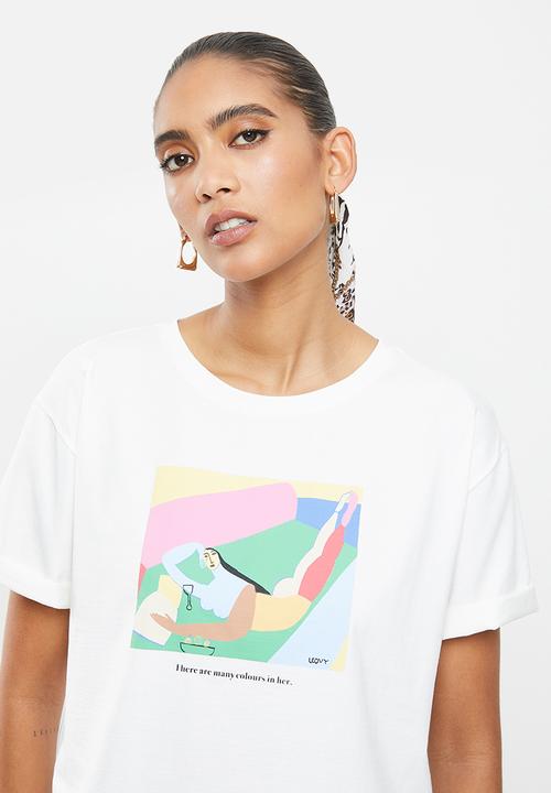 MANGO - T-shirt - off white