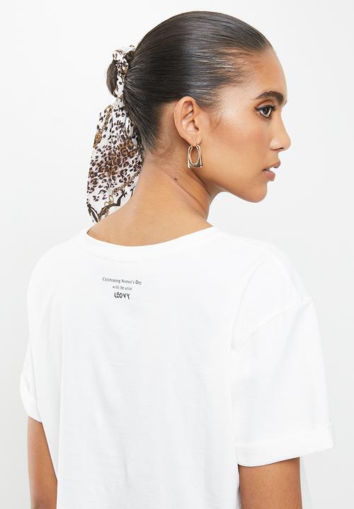 MANGO - T-shirt - off white