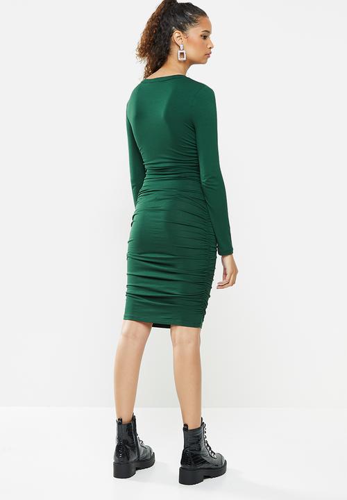 Blake - Ruched bodycon dress - emerald