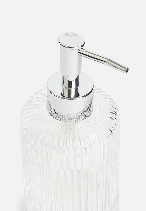 Sixth Floor - Faye ribbed glass soap dispenser - clear