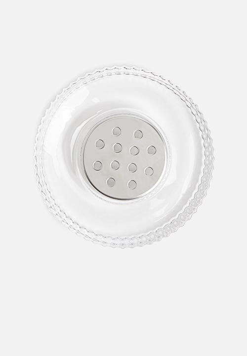 Sixth Floor - Faye ribbed glass soap dish - clear