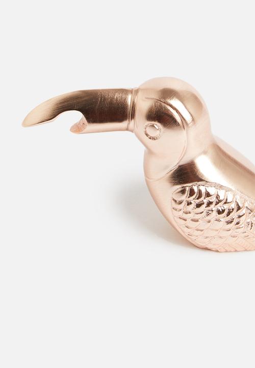 Sixth Floor - Sitting bird bottle opener - brass