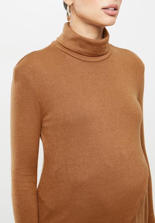 Superbalist - Nursing roll neck top - tobacco