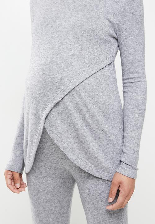 Superbalist - Nursing roll neck top - grey melange