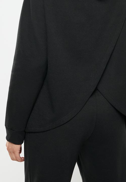Superbalist - Maternity drop shoulder back wrap hoodie - black