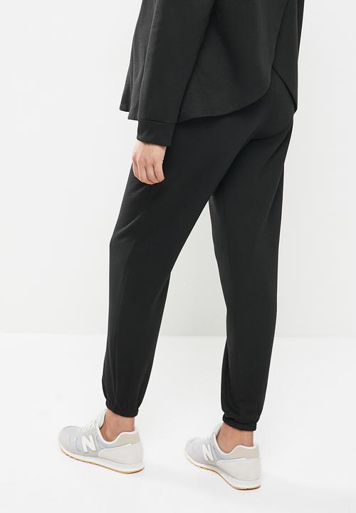 Superbalist - Cuffed tummy band jogger - black