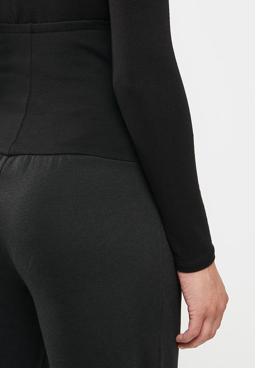 Superbalist - Cuffed tummy band jogger - black
