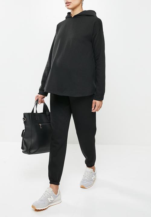 Superbalist - Cuffed tummy band jogger - black