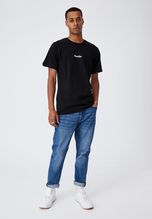 Cotton On - Tbar text t-shirt - black