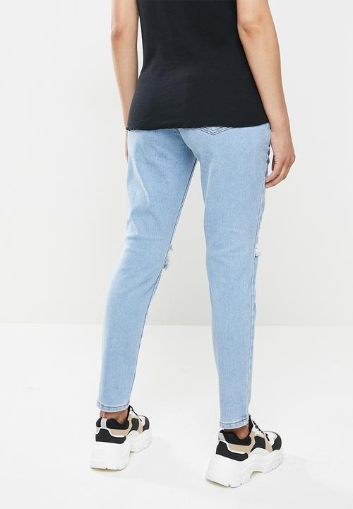 Missguided - Maternity riot ripped comfort stretch - blue