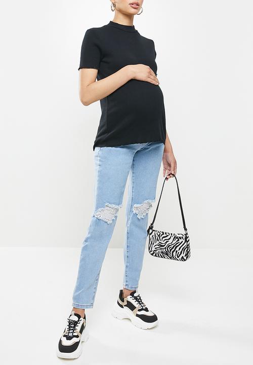 Missguided - Maternity riot ripped comfort stretch - blue