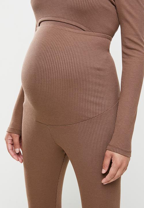 Superbalist - Rib tummyband legging - brown