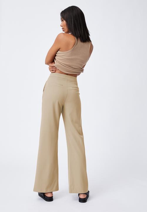 Cotton On - Roy split hem pant - washed taupe