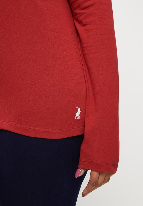 POLO - Plus relaxed long sleeve mirror tee - red