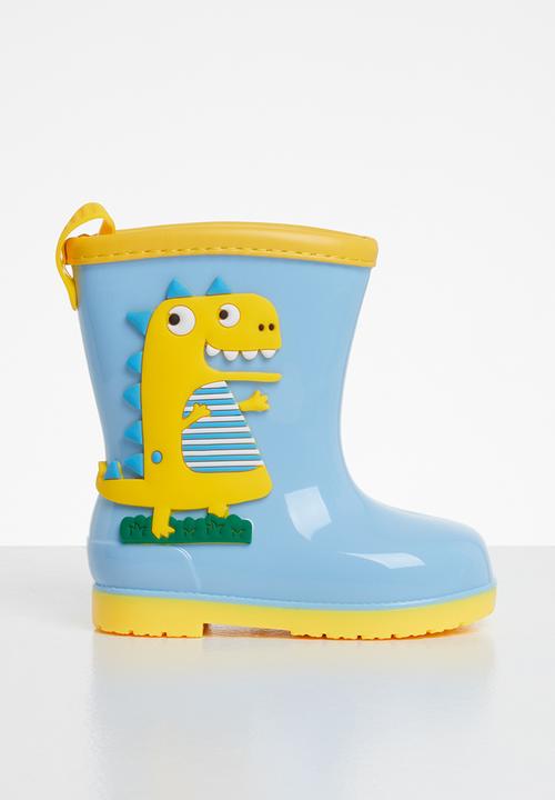 Pop Candy - Boys dino wellington boots - blue