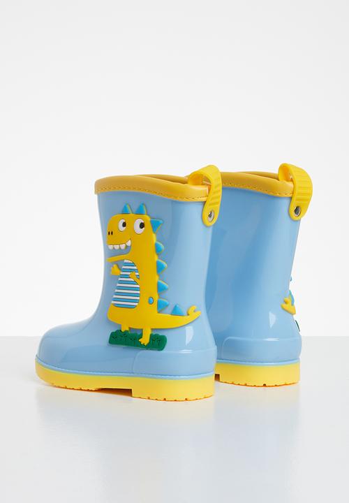Pop Candy - Boys dino wellington boots - blue