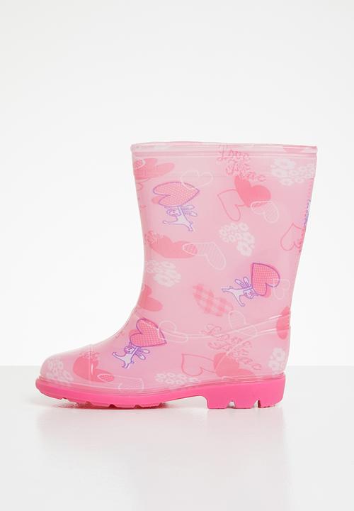 Pop Candy - Girls wellington heart boots - pink multi