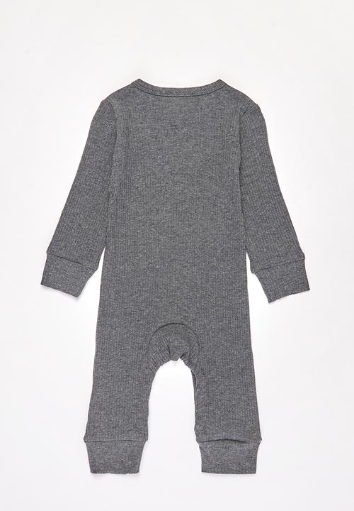Pop Candy - Henley romper - charcoal