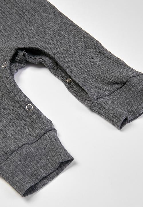 Pop Candy - Henley romper - charcoal