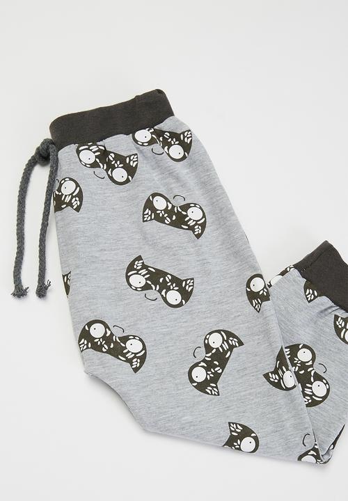 Pop Candy - Tee & pants set - grey & green 
