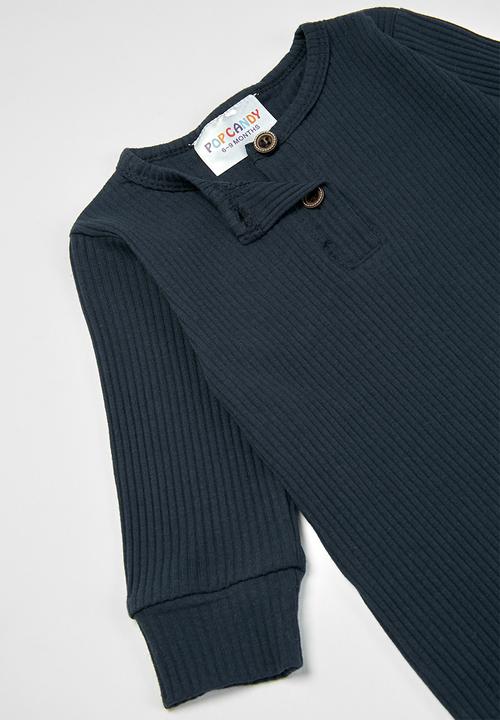 Pop Candy - Henley romper - navy