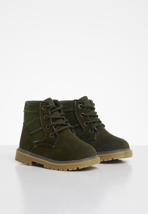 Pop Candy - Lace up boots - olive