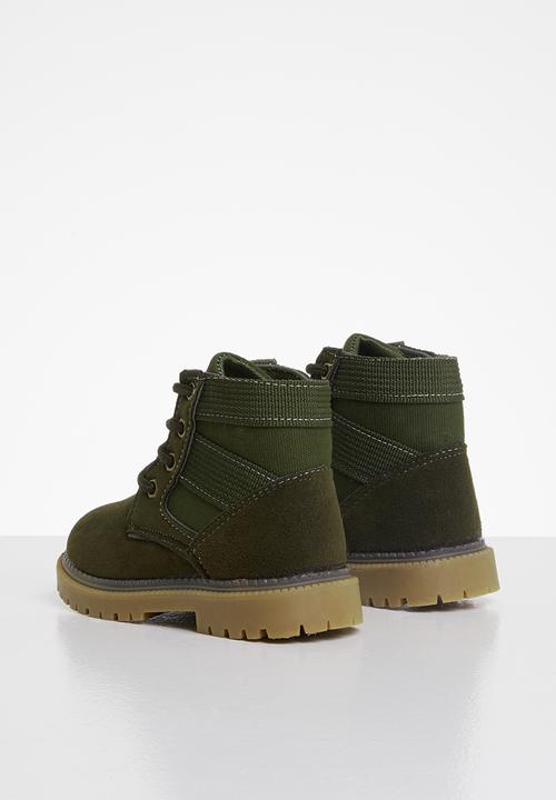 Pop Candy - Lace up boots - olive