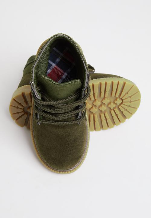 Pop Candy - Lace up boots - olive