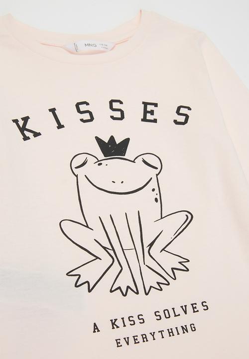 MANGO - Organic printed cotton t-shirt - pink