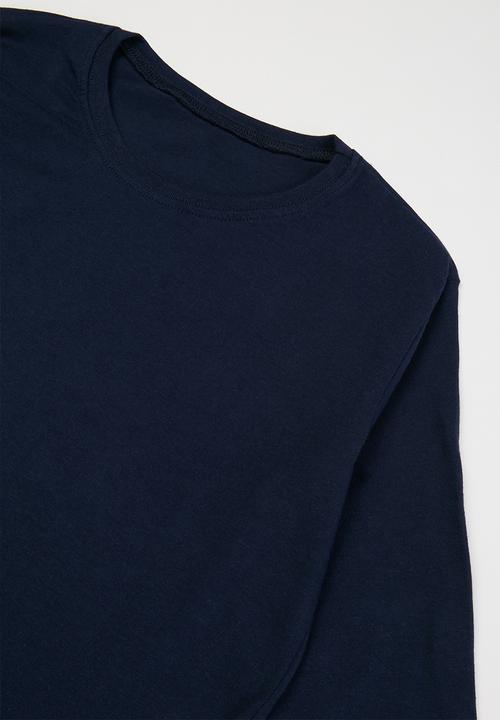 Rebel Republic - Girls 2 pack stripe tees - navy & pink 