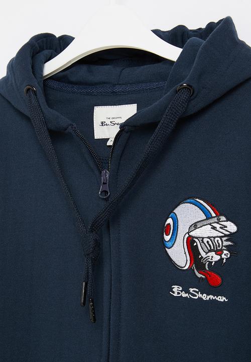 Ben Sherman - Boys cat zip through hoodie - navy