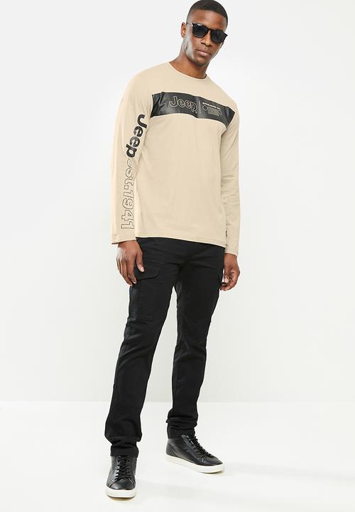 JEEP - Nikolai elasticated waistband cargo jogger - black