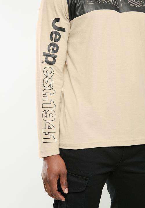 JEEP - David long sleeve graphic tee - stone