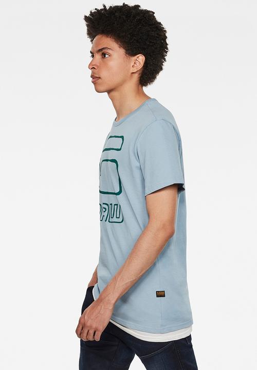 G-STAR - Graphic graw straight r t s\s - ash blue