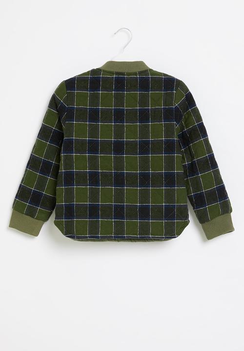 Cotton On - Artie reversible bomber - swag green check