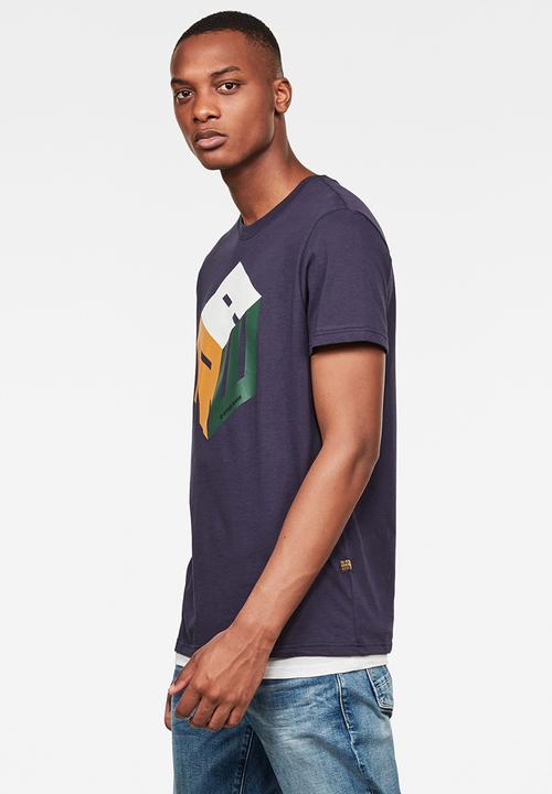 G-STAR - Cube logo r t s\s - sartho blue