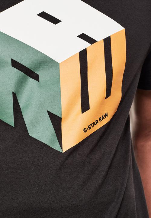 G-STAR - Cube logo r t short sleeve - black