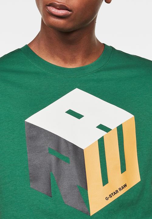 G-STAR - Cube logo r t short sleeve - green
