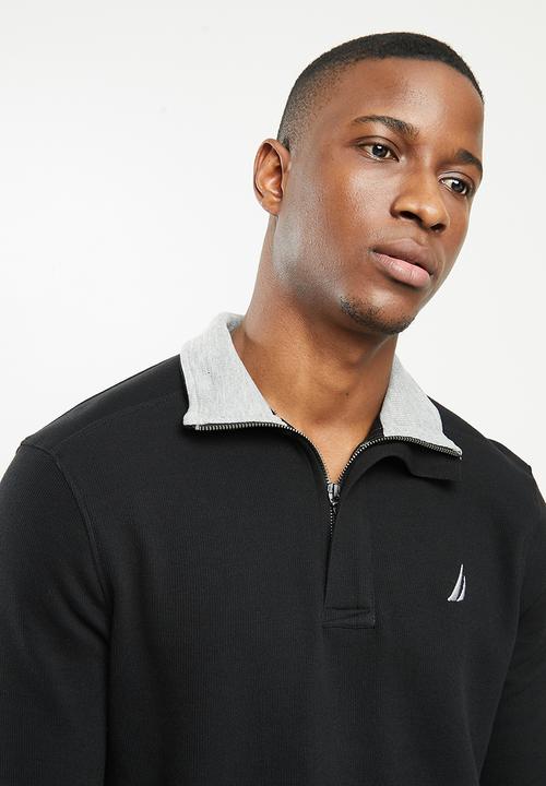 Nautica - French rib 1/4 zip - black