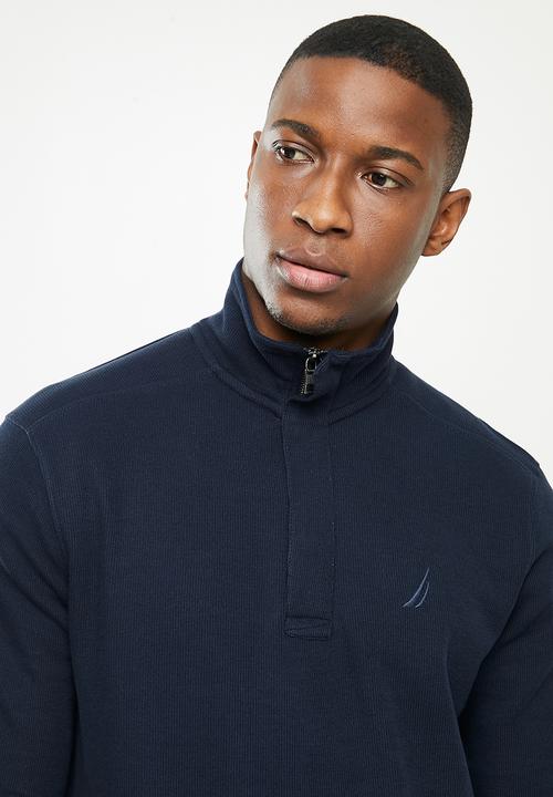 Nautica - French rib 1/4 zip - navy